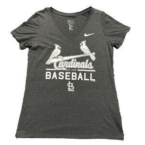 Nike St Louis Cardinals Shirt Womens Medium Athletic Cut MLB Baseball Grey Med